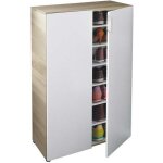 Meuble  chaussures avec 6 tagres coloris chne candien - blanc artic - hauteur 103 x longueur 72 x ...