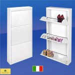 Meuble  chaussure blanc 3 portes battantes max 9 paire de chaussures 50x14x 103 cm rien  monter acier ...