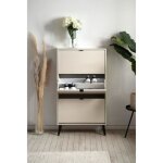 Meuble � chaussures - cachemire - 3 abattants - 12 paires - l70 x p24 x h125 cm - vigo