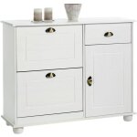 Meuble � chaussures colmar armoire rangement avec 2 abattants 1 tiroir et 1 porte avec 1 �tag�re en pin ...