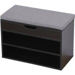 Meuble � chaussures deux casiers avec coffre noir alan