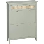 Homcom - meuble � chaussures - mdf - 88x30x120cm - vert