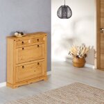 Meuble � chaussures tequila style mexicain armoire 2 abattants et 2 tiroirs rangement 16 paires pin massif ...