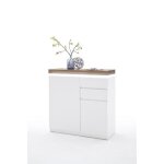 Meuble a chaussures avec led coloris laque blanc mat - l91 x h97 x p38 cm