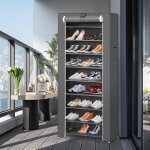 Meuble à chaussures ohmg - etagère avec housse en tissu - 10 couches - gris foncé - 60 * 30 * 160cm Meuble à chaussures ohmg - etagère avec housse en tissu - 10 couches - gris foncé - 60 * 30 * 160cm