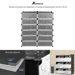 Meuble  chaussures de rangement quiienclee - 12 portes en plastique noir - 90x36x105cm
