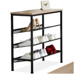 Meuble � chaussures - tectake - �tag�re � chaussures wolverhampton en bois mdf 755 x 305 x 695 cm - bois ...