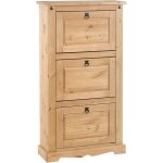 Meuble � chaussures tequila style mexicain armoire � chaussures avec 3 abattants en pin massif finition ...