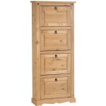 Meuble � chaussures tequila style mexicain armoire � chaussures avec 4 abattants en pin massif finition ...