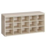 Meuble  chaussures - vasagle - assise rembourre - 15 compartiments - capacit de charge 200 kg