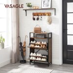 Meuble � chaussures - vasagle - rangement 8 - 12 paires - s�parateurs r�glables - 60 x 30 x 95 cm