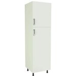 Meuble colonne de cuisine 2 portes coloris blanc - hauteur 200 x longueur 60 x profondeur 58 cm