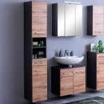 Meuble colonne pares largeur 30 cm en agglom�r� gris graphite. �quip� de 2 portes dun tiroir et de 4 ...