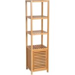 Homcom - meuble colonne - bois - 36x33x140cm - marron