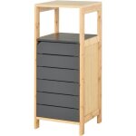 Homcom - meuble colonne - bois - 32x30x80cm - gris