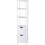 Kleankin - armoire de salle de bain - mdf - 30x30x144cm - blanc