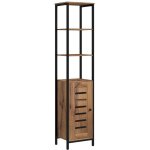 Kleankin - meuble colonne de salle de bain - panneaux de particules - 37x30x167cm - marron