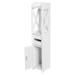Meuble colonne de salle de bain armoire haute meuble rangement - 80cm - blanc