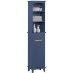 Sobuy meuble colonne salle de bain bleu fonc avec tiroir et tagres design lgant et rangement optimal ...