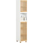 Meuble colonne salle de bain bzr127 - w sobuy - avec 2 portes - 1 compartiment - blanc - naturel - 33 ... Meuble colonne salle de bain bzr127 - w sobuy - avec 2 portes - 1 compartiment - blanc - naturel - 33 ...