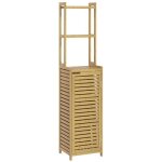 Homcom - meuble colonne de salle de bain - bambou - 38. 5x33x170cm - bois naturel