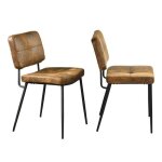 Meubles cosy lot de 2 chaises de salle � manger industrielles en su�dine - karomi