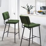 Meubles cosy lot de 2 tabourets de bar scandinave tissu vertchaises haute avec dossier et repose - piedhauteur ...