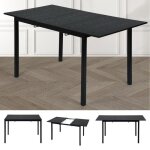 Meubles cosy table de salle � manger extensible rectangulaire4 - 6 personnespieds en m�tal noirplateaux ...