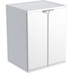 Meuble couvre - machine � laver - idralite - housse 2 portes en r�sine - blanc
