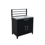 Cuisine ext�rieure acier 1 tiroir 1 porte + grille de suspension l80cm