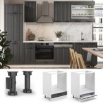 Meuble pour four fame - line 60cm sans pt anthracite campagne blanc vicco