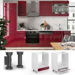 Meuble pour four fame - line 60cm sans pt rouge bordeaux haute brillance blanc vicco