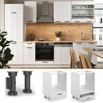 Meuble pour four fame - line 60cm sans pt blanc campagne blanc vicco