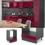 Meuble pour four r - line 60cm sans pt rouge bordeaux haute brillance anthracite vicco