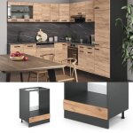 Meuble pour four r - line 60cm sans pt chne de force dor anthracite vicco