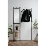 Meuble dentre - luton - structure mtallique - noir / chne artisan - 100 x 185 x 37 cm - 2 tagres ...