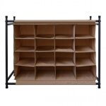 Meuble dentre - mobili rebecca - rangement chaussures 16 poches - beige tissu mtal - pratique