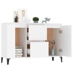 Meuble enfilade ovonni - jim - blanc laqué - 2 portes et 2 tiroirs - 104x35x70 cm Meuble enfilade ovonni - jim - blanc laqué - 2 portes et 2 tiroirs - 104x35x70 cm