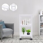 Meuble tagre - 3 couches - en plastique pp - blanc - tagre de petite salle de bains autonome - avec ...