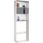 Meuble tagre wc 2 portes effet bois