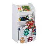 Relaxdays meuble  jouets avec 6 botes 805 x 825 x 30 cm thme de petits monstres 2 caisses sur roulettes ...
