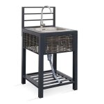 Meuble �vier cuisine ext�rieure aluminium et r�sine tress�e - oviala