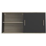 Meuble haut coloris chne kronberg / noir - longueur 120 x profondeur 39 x hauteur 60 cm