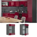 Armoire en verre r - line 40cm rouge brillant / anthracite vicco 34925