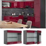 Armoire en verre r - line 80cm rouge brillant / anthracite vicco 34929