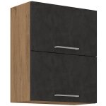 Meuble haut rock - mlamin dcor chne lancelot et gris matera - 1 porte - l60 x h72 cm