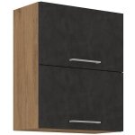 Meuble haut rock - mlamin dcor chne lancelot et gris matera - 2 portes - l80 x h72 cm