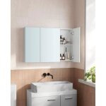 Meuble haut de salle de bain - songmics - armoire murale salle de bain - avec miroir et tagre rglable ...