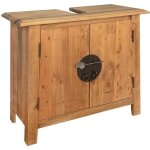 Meuble - lavabo salle de bains pin massif recycl ovonni 70x32x63 cm - vintage - porte - a suspendre
