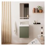 Meuble lave - mains lisa + robinet chrom� + miroir rectangulaire